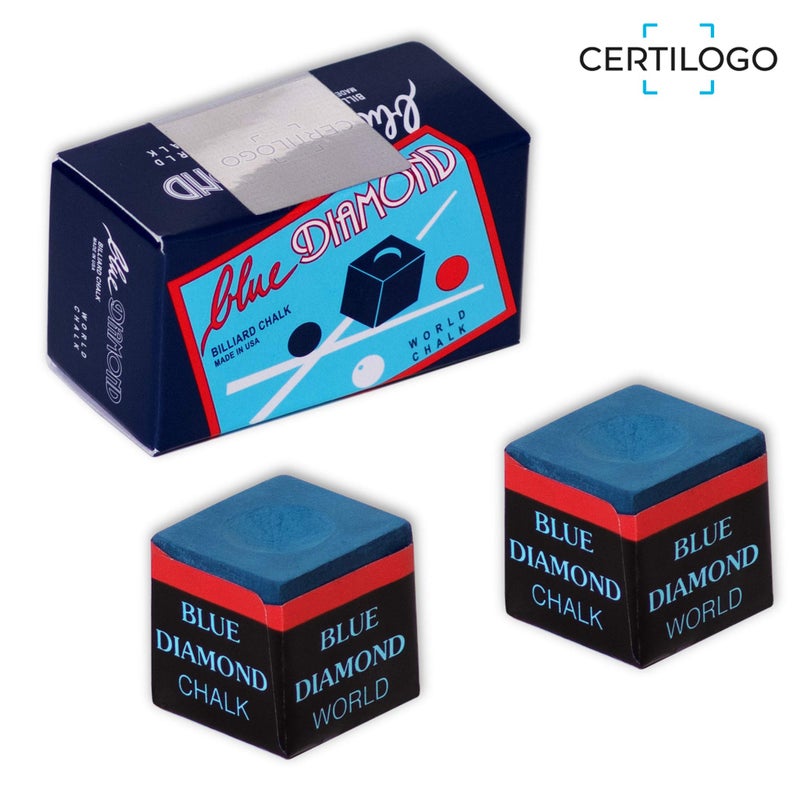 Longoni Blue Diamond Billiard Chalk w/Certilogo Protection 2 pcs - Image 3
